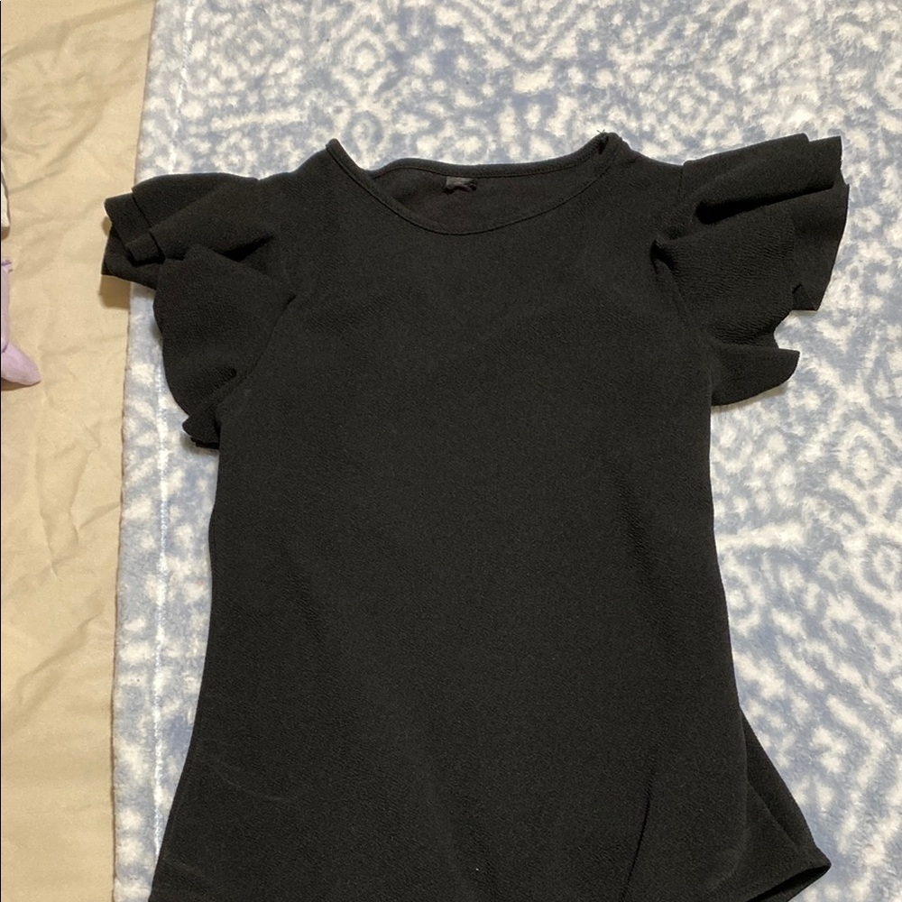 Elegant Black Ruffle Sleeve Top